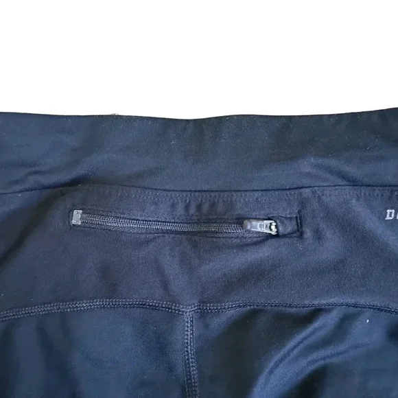Nike Black Running Leggings Dri-Fit Small Sports zipper Bottom Pocket Women’s - Picture 8 of 13